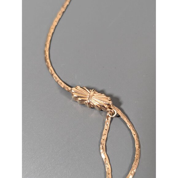 Vintage Gold Tone Adjustable Chain Layer Necklaec Art Deco 26" - Picture 7 of 8